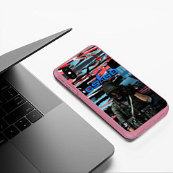 Чехол iPhone XS Max матовый Point Disarray Буйство красок, цвет: 3D-малиновый — фото 2