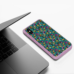 Чехол iPhone XS Max матовый День Рождения, цвет: 3D-сиреневый — фото 2