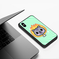 Чехол iPhone XS Max матовый Toca Boca Cat, цвет: 3D-черный — фото 2