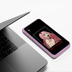 Чехол iPhone XS Max матовый Зеро ту ahegao франкс, цвет: 3D-сиреневый — фото 2