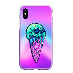 Чехол iPhone XS Max матовый Мороженое Ice Scream Череп Z