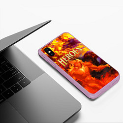 Чехол iPhone XS Max матовый HoM Огненный, цвет: 3D-сиреневый — фото 2