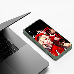 Чехол iPhone XS Max матовый Кли, Genshin Impact, цвет: 3D-темно-зеленый — фото 2