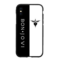 Чехол iPhone XS Max матовый BON JOVI BLACK WHITE, цвет: 3D-черный