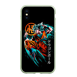 Чехол iPhone XS Max матовый Сон Гоку, Dragon Ball, цвет: 3D-салатовый