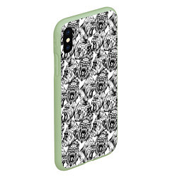Чехол iPhone XS Max матовый Злые Гориллы - Паттерн, цвет: 3D-салатовый — фото 2