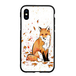 Чехол iPhone XS Max матовый ЛИСА В ЛИСТЬЯХ ОСЕННЕЕ НАСТРОЕНИЕ FOX IN THE FORES