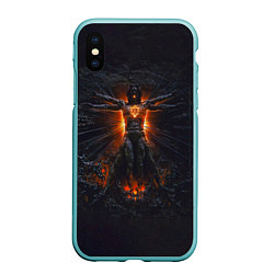 Чехол iPhone XS Max матовый Clayman - In Flames, цвет: 3D-мятный