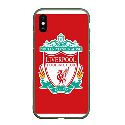 Чехол iPhone XS Max матовый F C LIVERPOOL, цвет: 3D-темно-зеленый