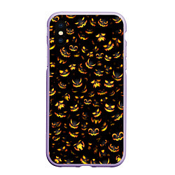 Чехол iPhone XS Max матовый Ночные монстры, цвет: 3D-светло-сиреневый