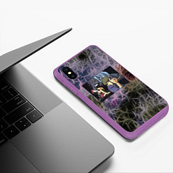 Чехол iPhone XS Max матовый Космический Ковбой Бибоп, цвет: 3D-фиолетовый — фото 2