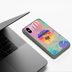 Чехол iPhone XS Max матовый Эскимо в Тропиках, цвет: 3D-темно-зеленый — фото 2