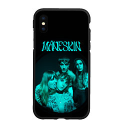 Чехол iPhone XS Max матовый Maneskin Fisheye Faces, цвет: 3D-черный