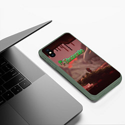 Чехол iPhone XS Max матовый Terraria Тэррария, цвет: 3D-темно-зеленый — фото 2