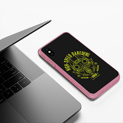 Чехол iPhone XS Max матовый Сверхскоростная доставка, цвет: 3D-малиновый — фото 2