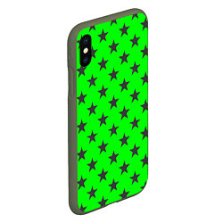 Чехол iPhone XS Max матовый Звездный фон зеленый, цвет: 3D-темно-зеленый — фото 2