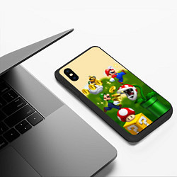 Чехол iPhone XS Max матовый Mario Coins, цвет: 3D-черный — фото 2