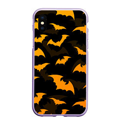 Чехол iPhone XS Max матовый ЛЕТУЧИЕ МЫШИ НОЧЬ ХЕЛЛОУИН HALLOWEEN NIGHT BATS