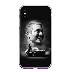 Чехол iPhone XS Max матовый Paul Walker, цвет: 3D-сиреневый