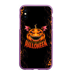 Чехол iPhone XS Max матовый Веселая тыква на хеллоуин