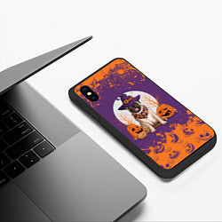 Чехол iPhone XS Max матовый Мопс на хэллоуин, цвет: 3D-черный — фото 2