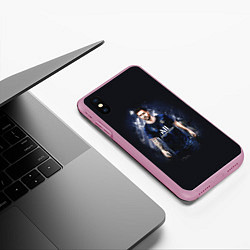 Чехол iPhone XS Max матовый Lionel Messi Paris Saint-Germain, цвет: 3D-розовый — фото 2