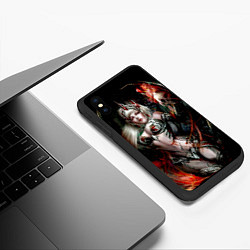 Чехол iPhone XS Max матовый Ведьма с красными глазами, цвет: 3D-черный — фото 2