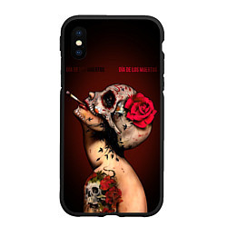 Чехол iPhone XS Max матовый Ведьма с красной розой