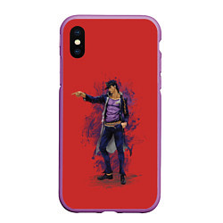 Чехол iPhone XS Max матовый Jotaro Jo Jo, цвет: 3D-фиолетовый