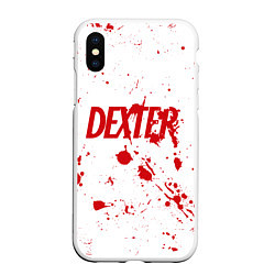 Чехол iPhone XS Max матовый Dexter logo Декстер брызги крови