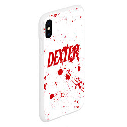 Чехол iPhone XS Max матовый Dexter logo Декстер брызги крови, цвет: 3D-белый — фото 2