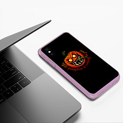Чехол iPhone XS Max матовый Уродливая тыква идет к тебе, цвет: 3D-сиреневый — фото 2