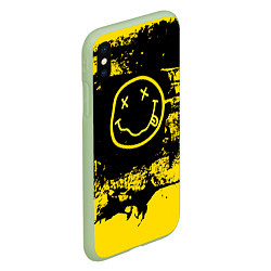 Чехол iPhone XS Max матовый Нирвана Гранж Nirvana Smile, цвет: 3D-салатовый — фото 2