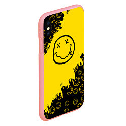 Чехол iPhone XS Max матовый Nirvana Smile Нирвана Рваный Паттерн, цвет: 3D-баблгам — фото 2