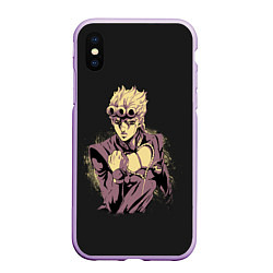 Чехол iPhone XS Max матовый Giorno Giovanna Golden Wind, цвет: 3D-сиреневый