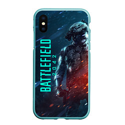 Чехол iPhone XS Max матовый BATTLEFIELD 2042 SOLDIER WARS, цвет: 3D-мятный