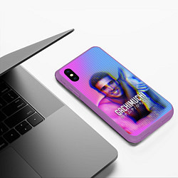 Чехол iPhone XS Max матовый Билли Херрингтон: Гачимучи Глитч, цвет: 3D-фиолетовый — фото 2