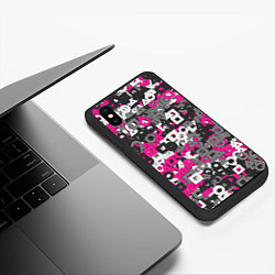 Чехол iPhone XS Max матовый Squid Game Camo, цвет: 3D-черный — фото 2