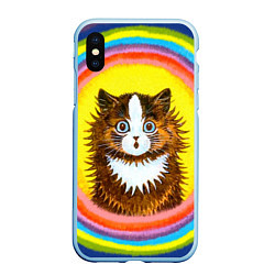 Чехол iPhone XS Max матовый Радужный кот Луиса Уэйна