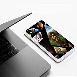 Чехол iPhone XS Max матовый Атака титанов портреты, цвет: 3D-белый — фото 2