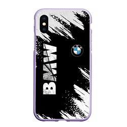 Чехол iPhone XS Max матовый BMW GRUNGE БМВ ГРАНЖ, цвет: 3D-светло-сиреневый