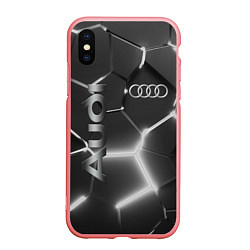 Чехол iPhone XS Max матовый AUDI GREY 3D ПЛИТЫ