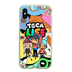 Чехол iPhone XS Max матовый Toca Life: Heroes, цвет: 3D-салатовый