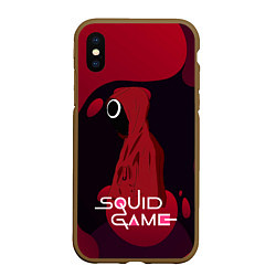 Чехол iPhone XS Max матовый Игра в кальмара Red Black