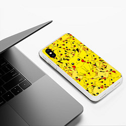 Чехол iPhone XS Max матовый ПИКАЧУ ПОКЕМОН PIKA PIKA, цвет: 3D-белый — фото 2