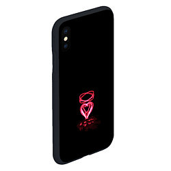 Чехол iPhone XS Max матовый Плавленное сердце, цвет: 3D-черный — фото 2