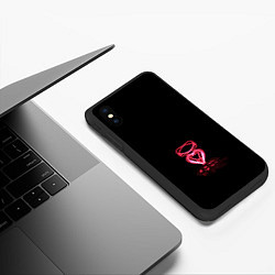 Чехол iPhone XS Max матовый Плавленное сердце, цвет: 3D-черный — фото 2