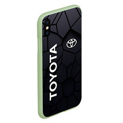 Чехол iPhone XS Max матовый Toyota 3D плиты, цвет: 3D-салатовый — фото 2