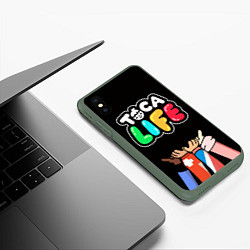 Чехол iPhone XS Max матовый Toca Life: Friends, цвет: 3D-темно-зеленый — фото 2