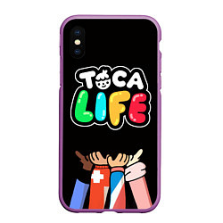 Чехол iPhone XS Max матовый Toca Life: Friends, цвет: 3D-фиолетовый